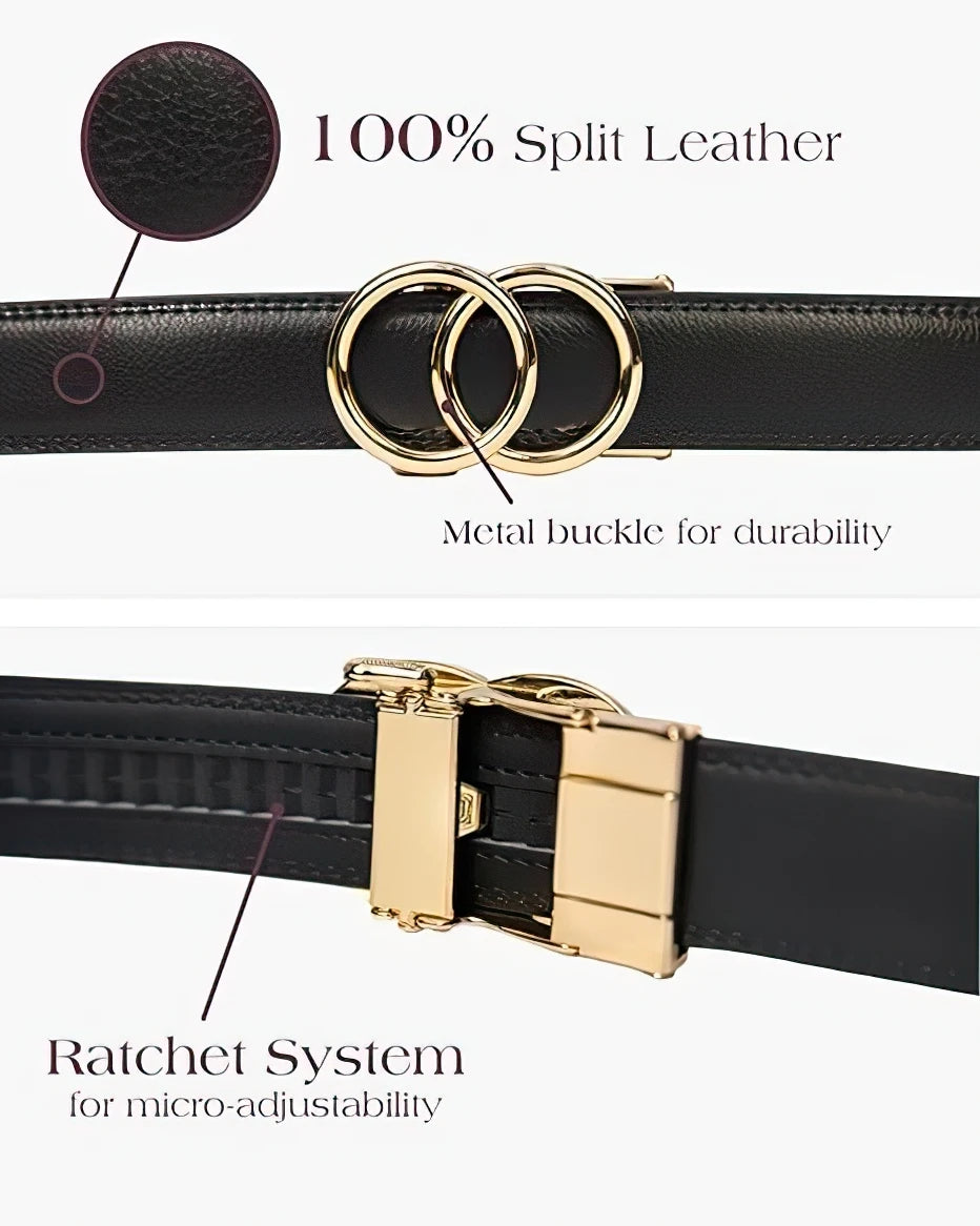 Women's Ratchet Belt Jeans Fashion Automatic Buckle Belt Customizable fit Fashionable and Classic Design