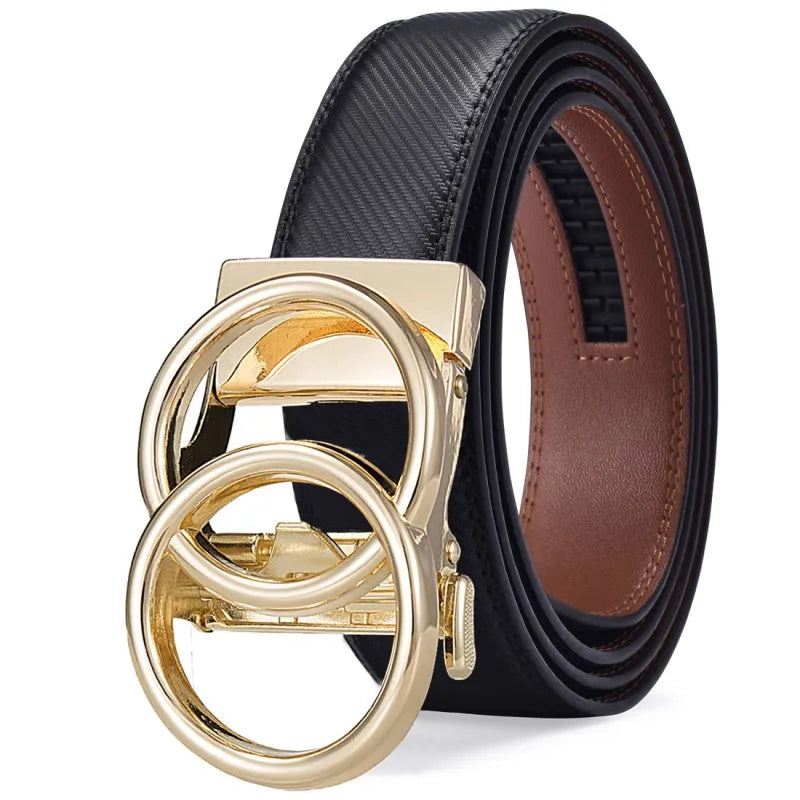 Women's Ratchet Belt Jeans Fashion Automatic Buckle Belt Customizable fit Fashionable and Classic Design