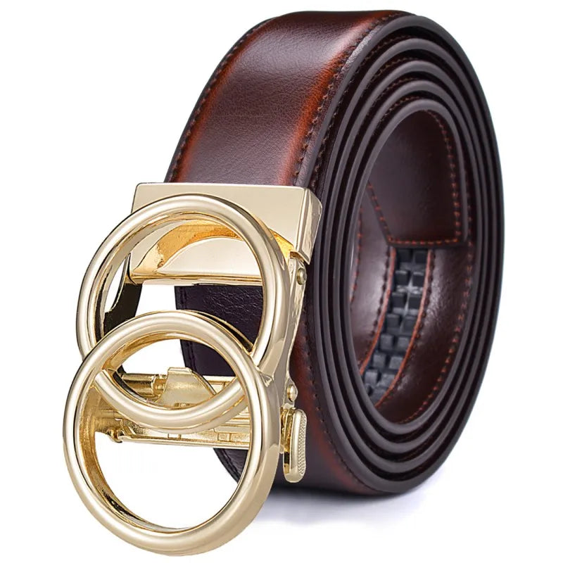 Women's Ratchet Belt Jeans Fashion Automatic Buckle Belt Customizable fit Fashionable and Classic Design