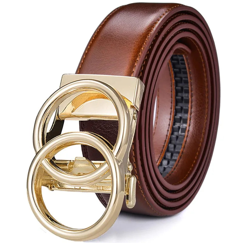 Women's Ratchet Belt Jeans Fashion Automatic Buckle Belt Customizable fit Fashionable and Classic Design