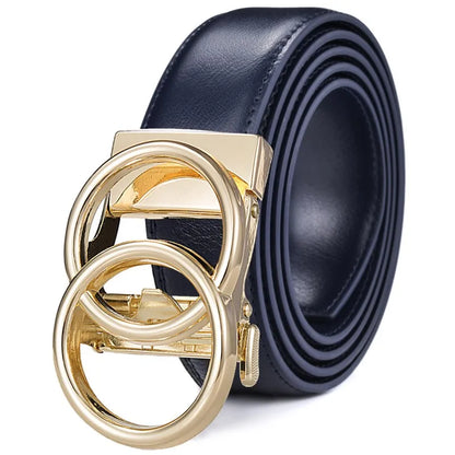 Women's Ratchet Belt Jeans Fashion Automatic Buckle Belt Customizable fit Fashionable and Classic Design